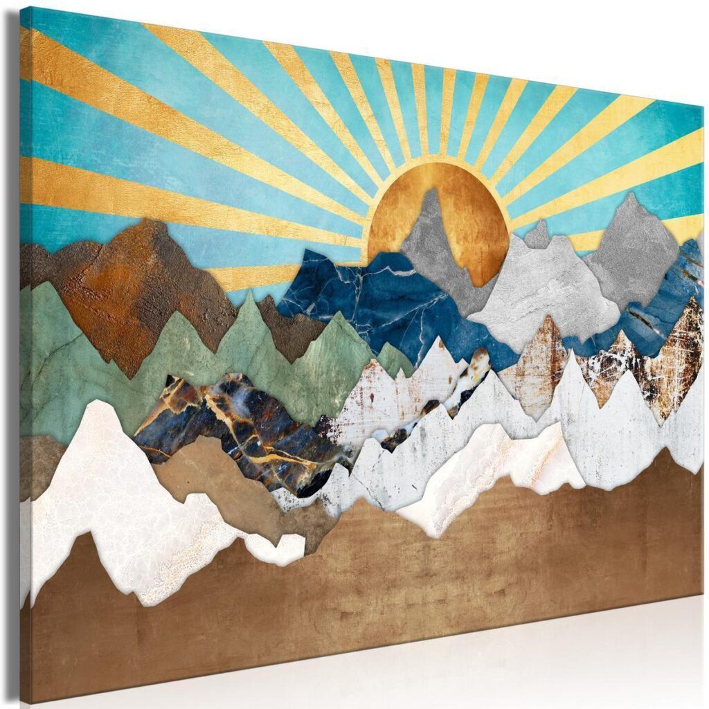 Schilderij - Morning in the Mountains (1 Part) Wide - Afbeelding 2