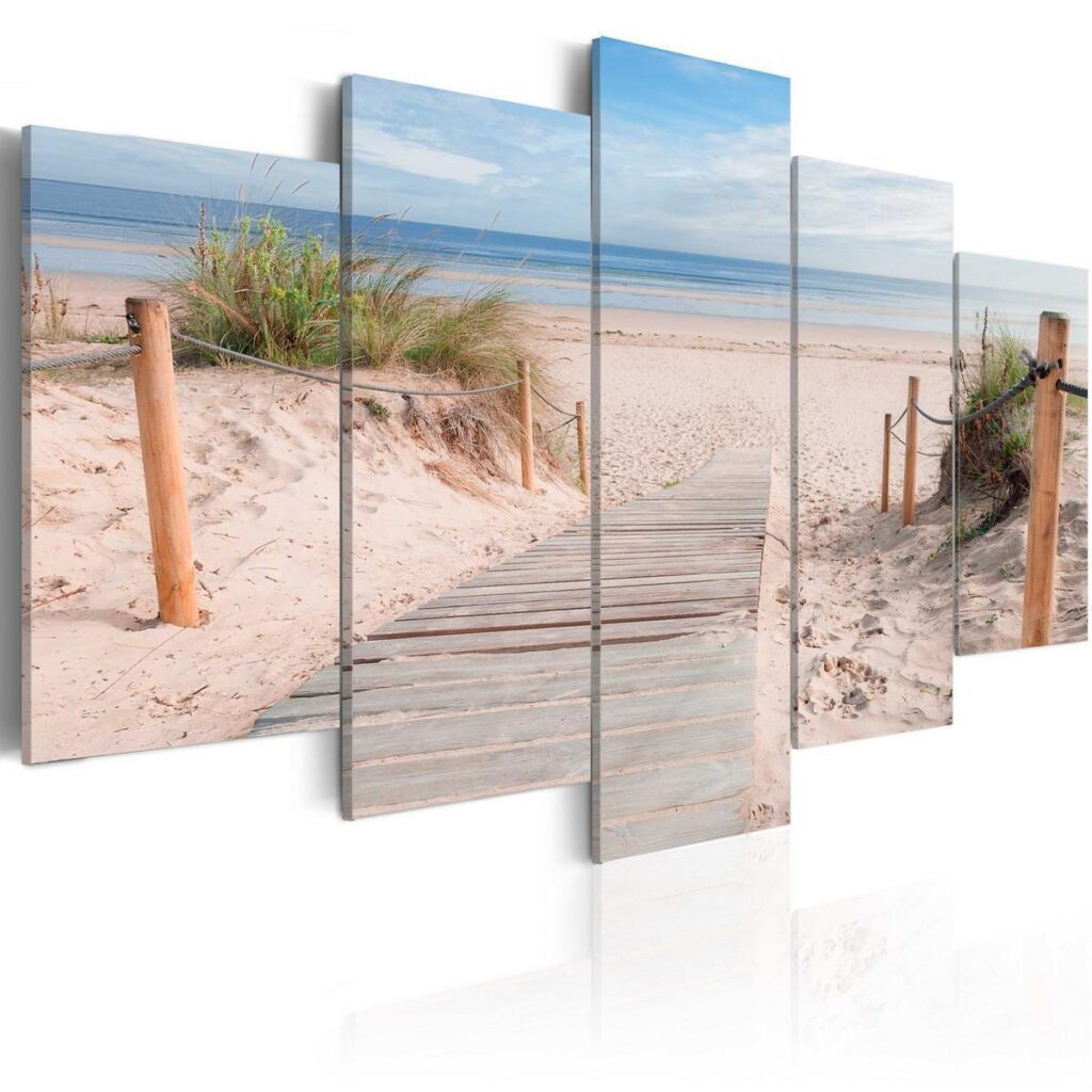 Schilderij - Morning on the beach - Afbeelding 2