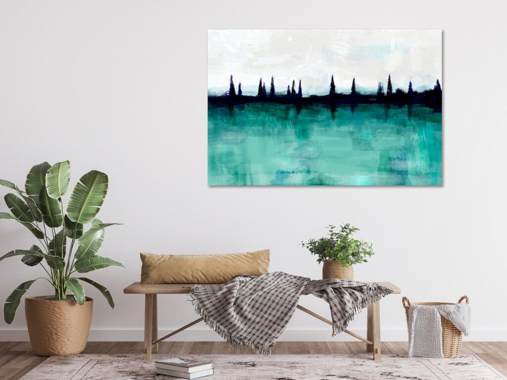 Schilderij - Mountain Lake (1 Part) Wide