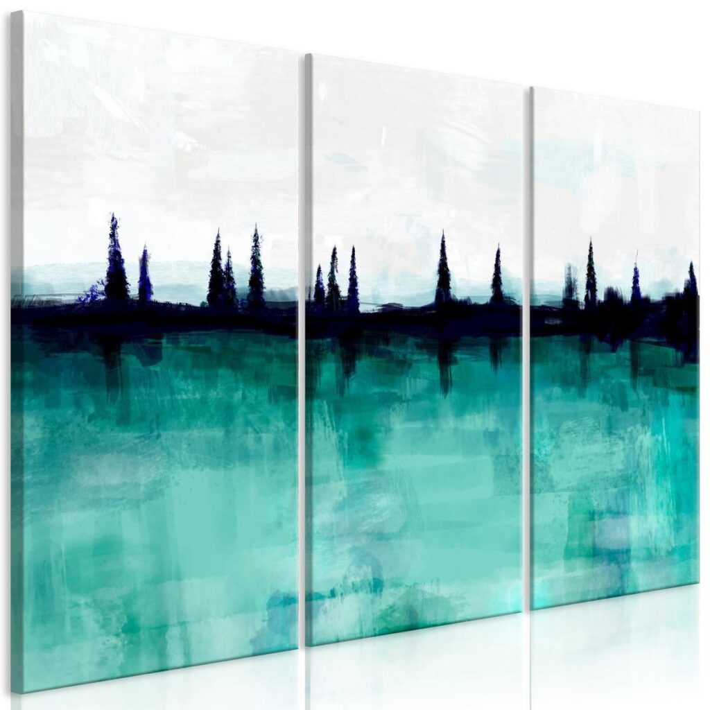 Schilderij - Mountain Lake (3 Parts)