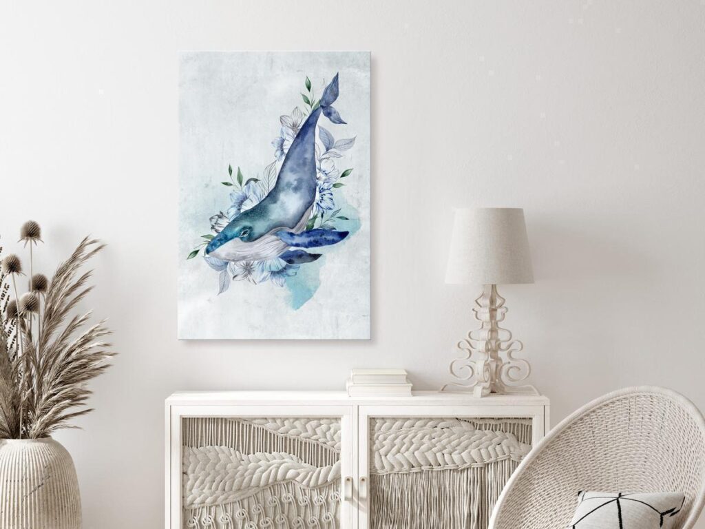 Schilderij - Mr Whale (1 Part) Vertical