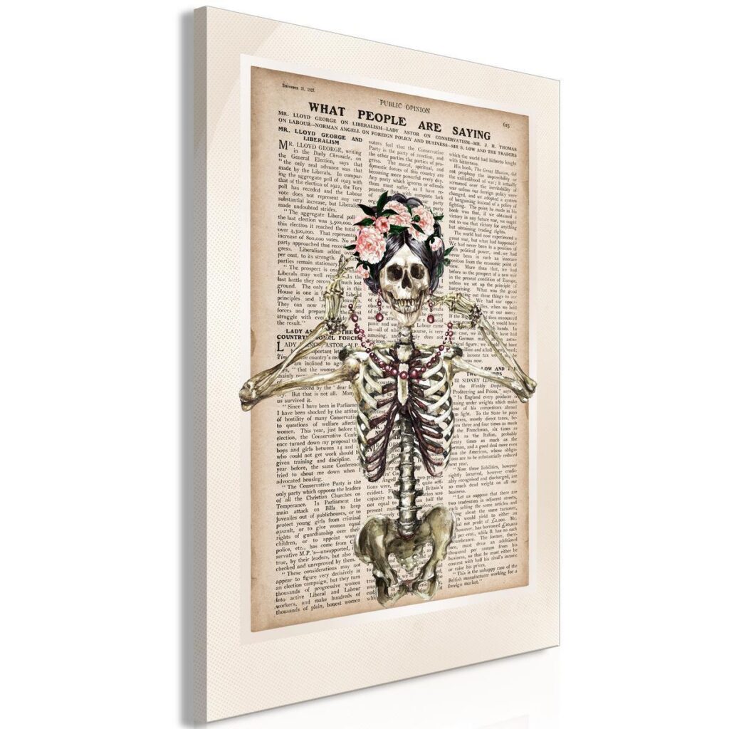 Schilderij - Mrs Skeleton (1 Part) Vertical - Afbeelding 2