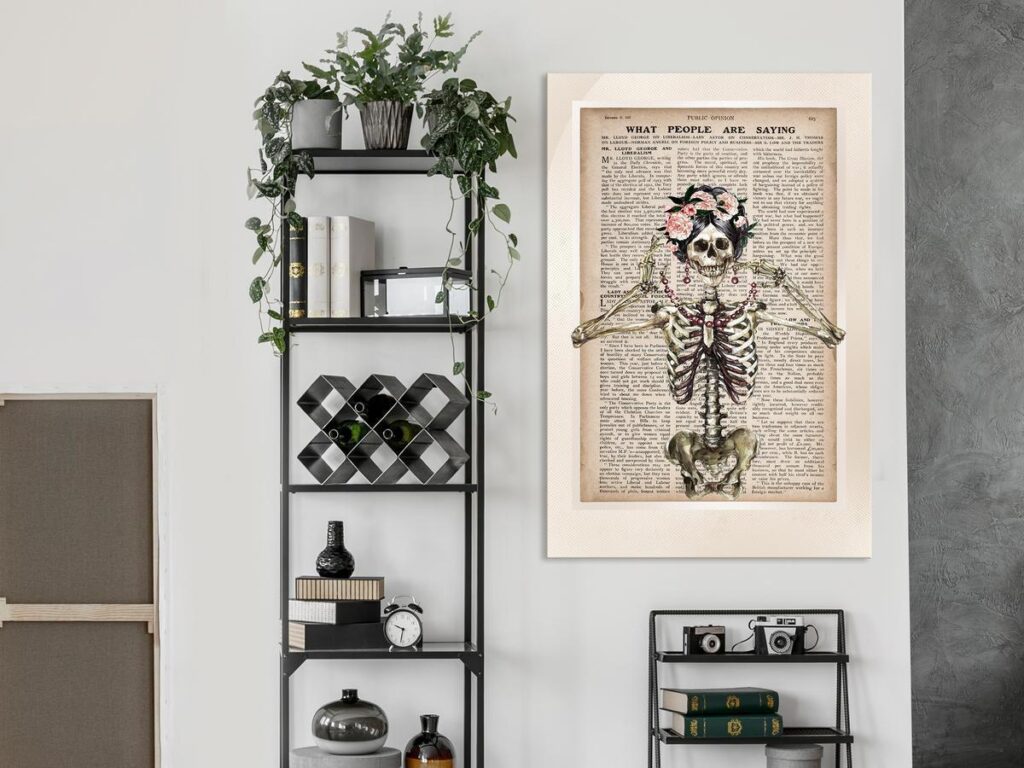 Schilderij - Mrs Skeleton (1 Part) Vertical