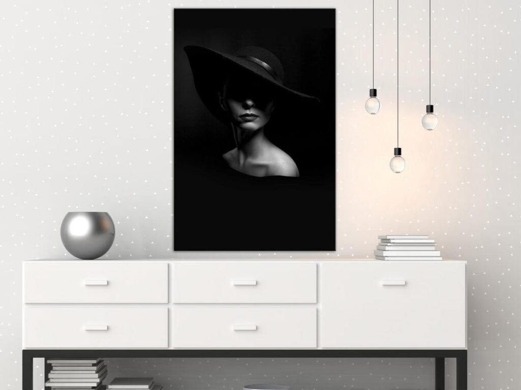 Schilderij - Mysterious Woman (1 Part) Vertical