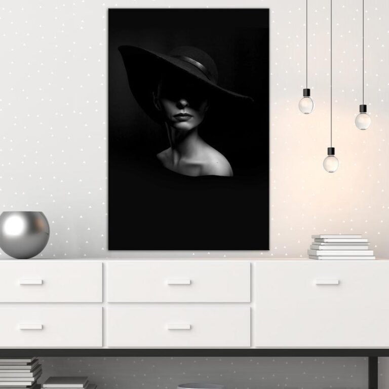 Schilderij - Mysterious Woman (1 Part) Vertical