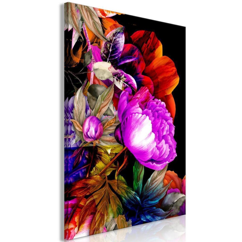 Schilderij - Nature in Summer Hues (1-part) - Flower Garden of Inspiration - Afbeelding 2