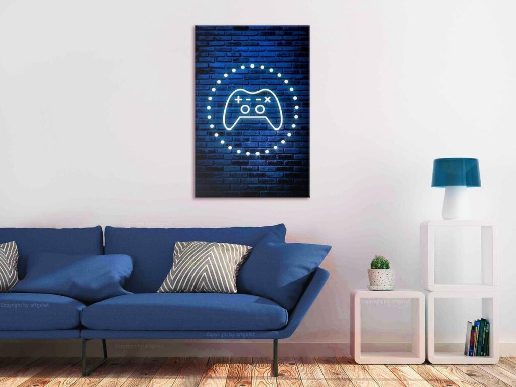 Schilderij - Neon Gamepad