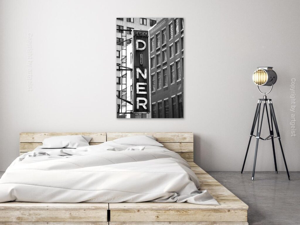 Schilderij - New York Neon Sign (1 Part) Vertical