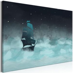 Schilderij - Night Waves (1 Part) Wide - Second Variant