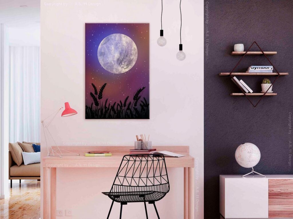 Schilderij - Night in the Country (1 Part) Vertical