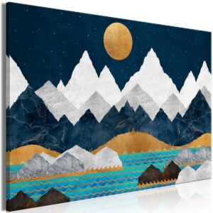 Schilderij - Night in the Mountains (1 Part) Wide