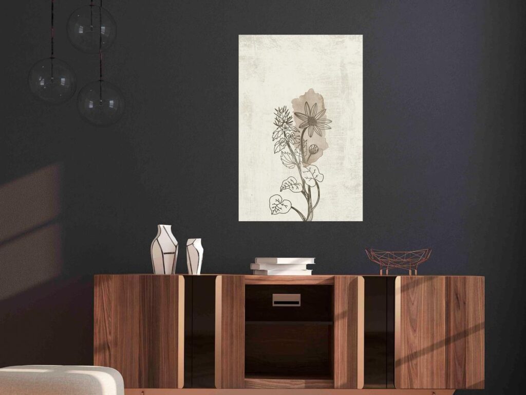Schilderij - Outline of Nature (1 Part) Vertical