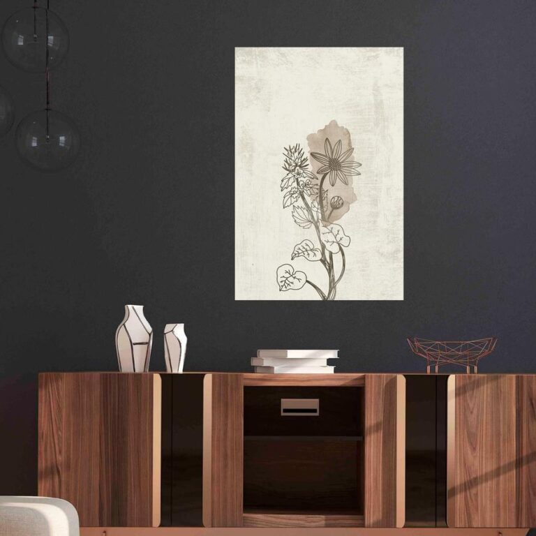 Schilderij - Outline of Nature (1 Part) Vertical