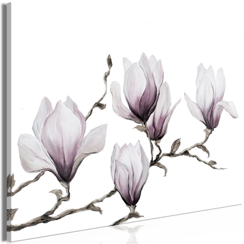 Schilderij - Painted Magnolias (1 Part) Wide - Afbeelding 2