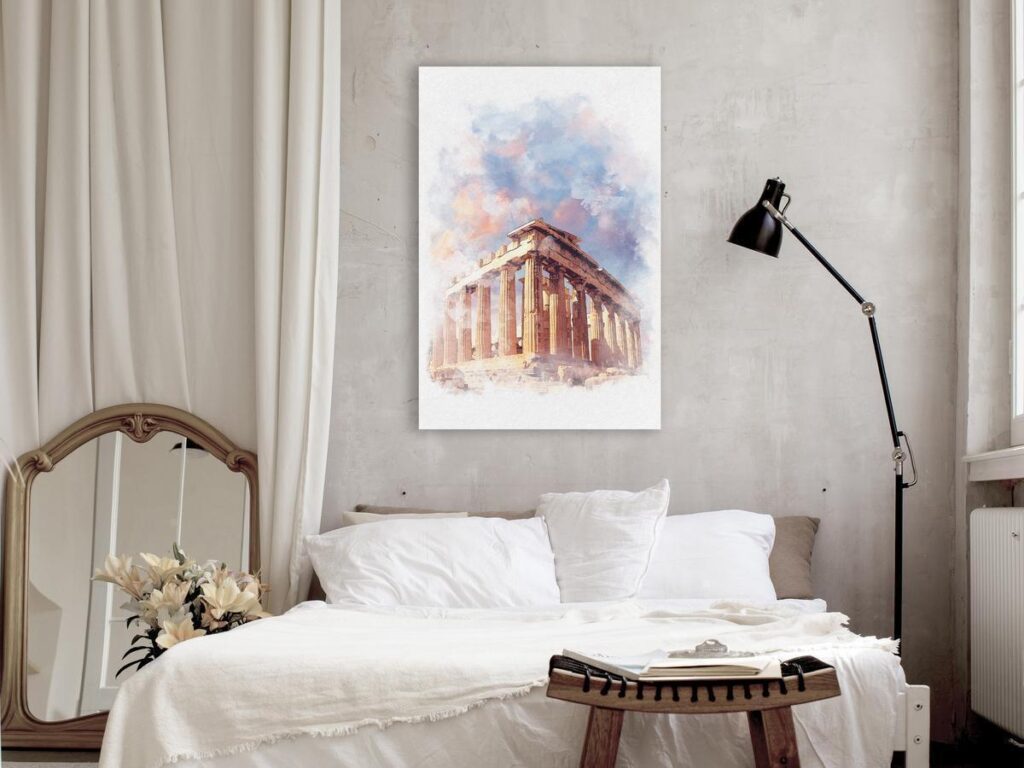 Schilderij - Painted Parthenon (1 Part) Vertical