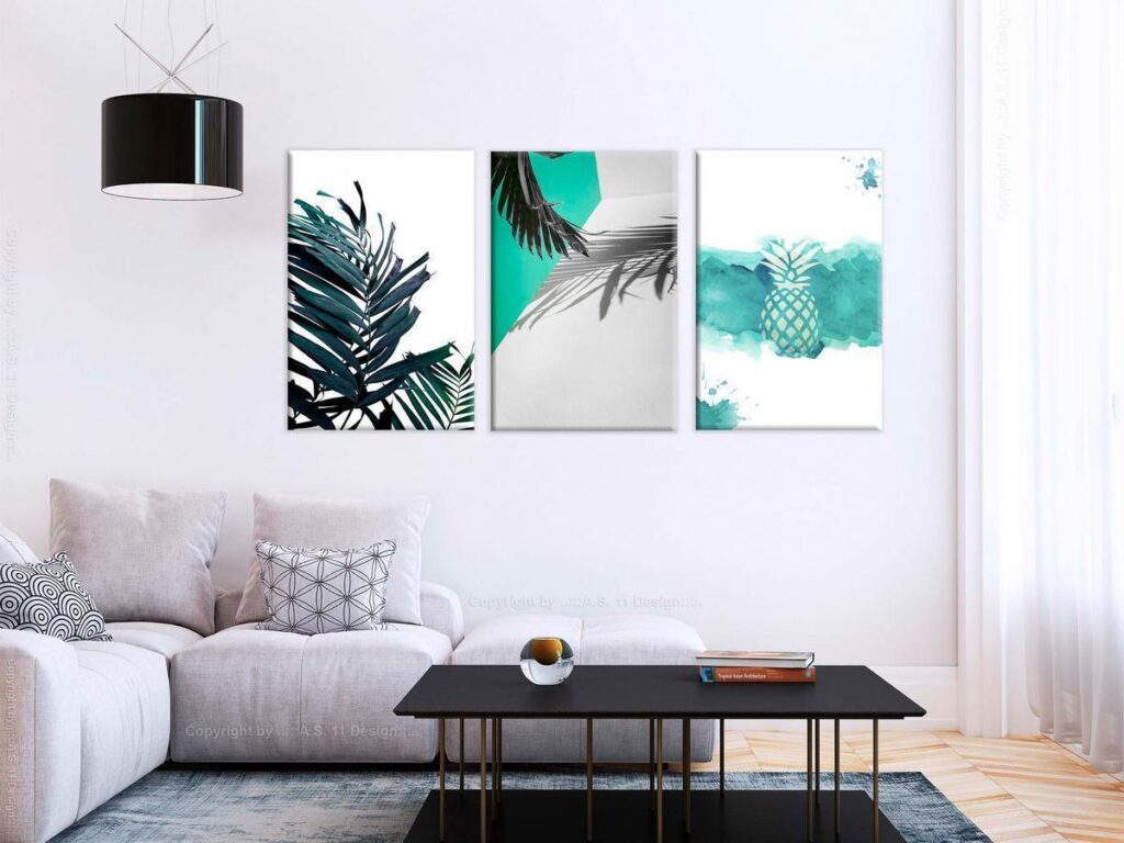 Schilderij - Palm Paradise (3 Parts)