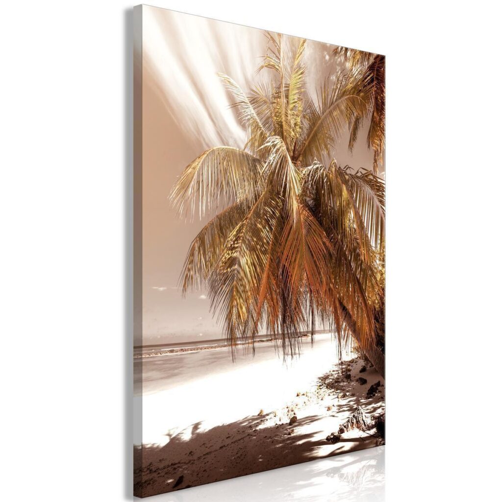 Schilderij - Palm Shadow (1 Part) Vertical - Afbeelding 2