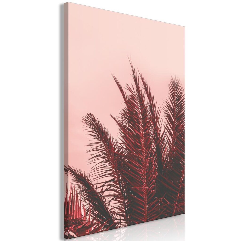 Schilderij - Palm Trees at Sunset (1 Part) Vertical - Afbeelding 2
