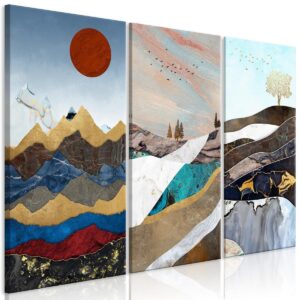 Schilderij - Panorama of Thoughts (3 Parts)