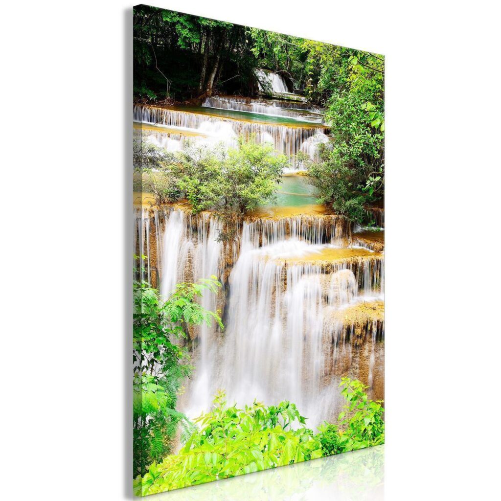 Schilderij - Paradise Waterfall (1 Part) Vertical - Afbeelding 2