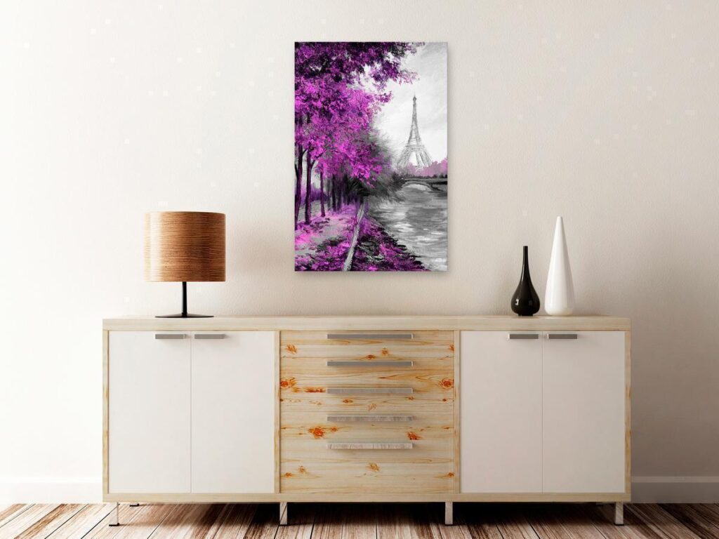 Schilderij - Paris Channel (1 Part) Vertical Pink