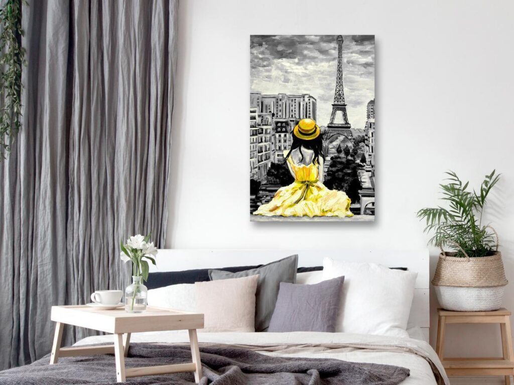 Schilderij - Paris Colour (1 Part) Vertical Yellow