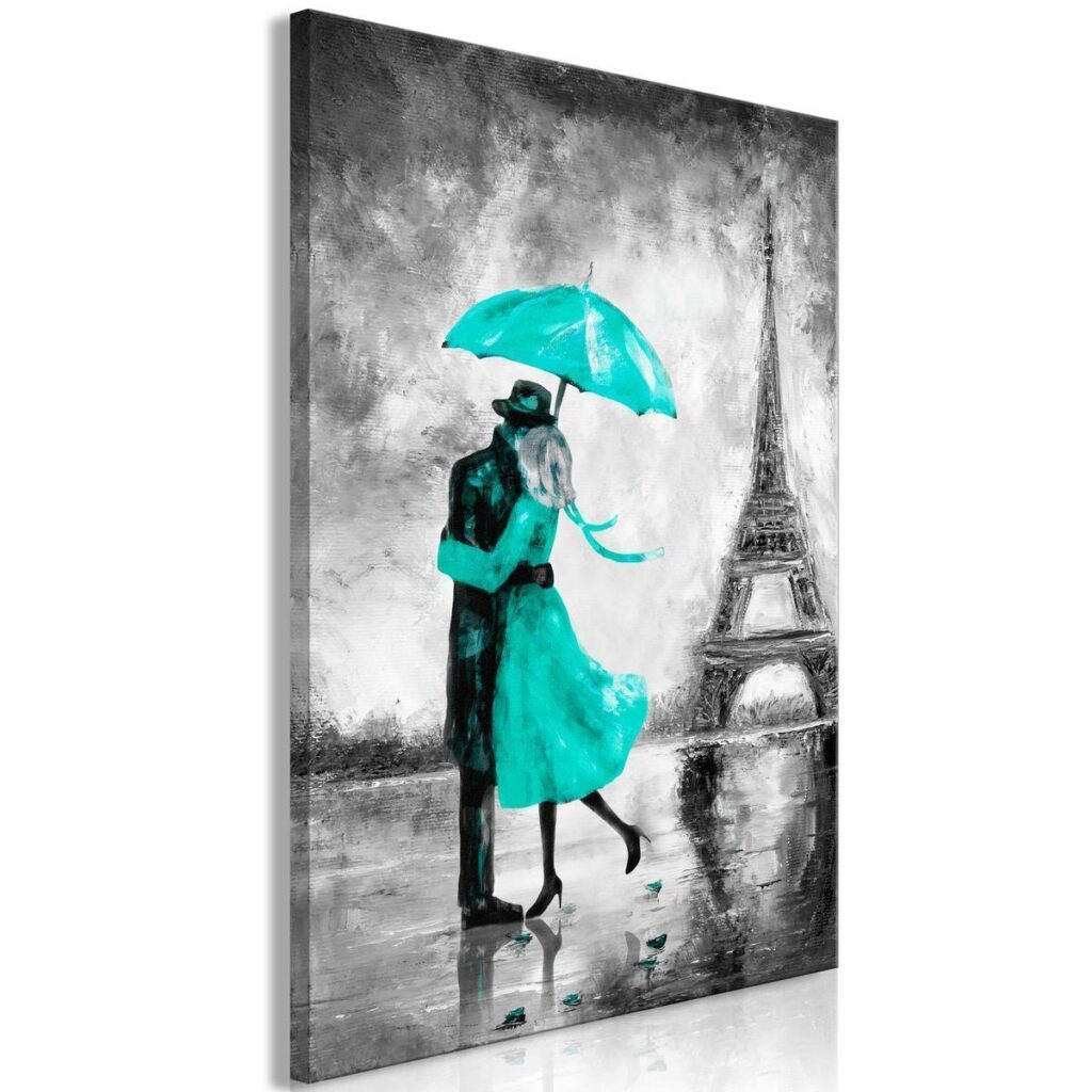 Schilderij - Paris Fog (1 Part) Vertical Green - Afbeelding 2