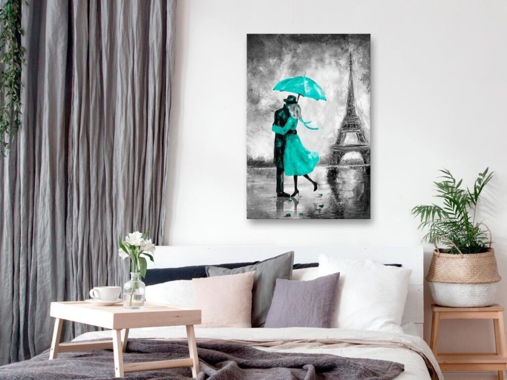 Schilderij - Paris Fog (1 Part) Vertical Green