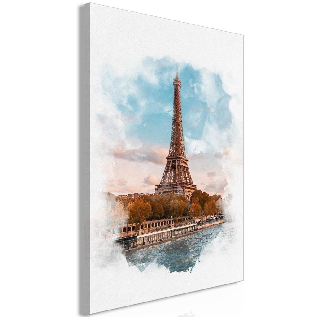 Schilderij - Paris View (1 Part) Vertical - Afbeelding 2