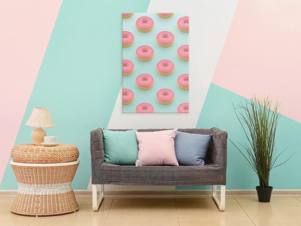 Schilderij - Pastel Donuts (1 Part) Vertical