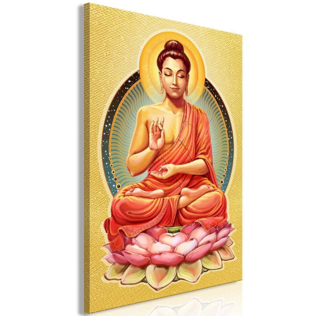 Schilderij - Peace of Buddha (1 Part) Vertical - Afbeelding 2
