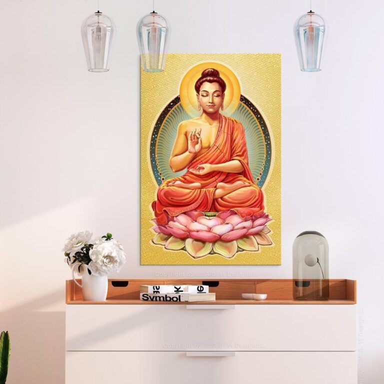 Schilderij - Peace of Buddha (1 Part) Vertical