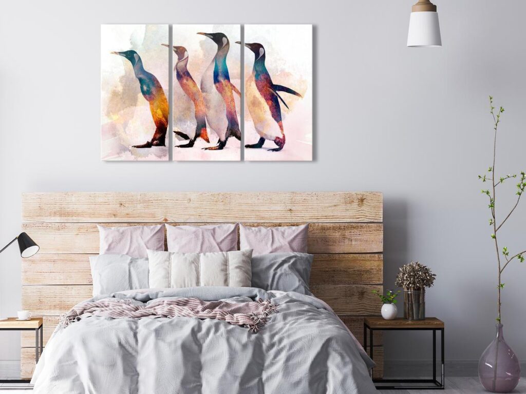Schilderij - Penguin Wandering (3 Parts) - Afbeelding 2