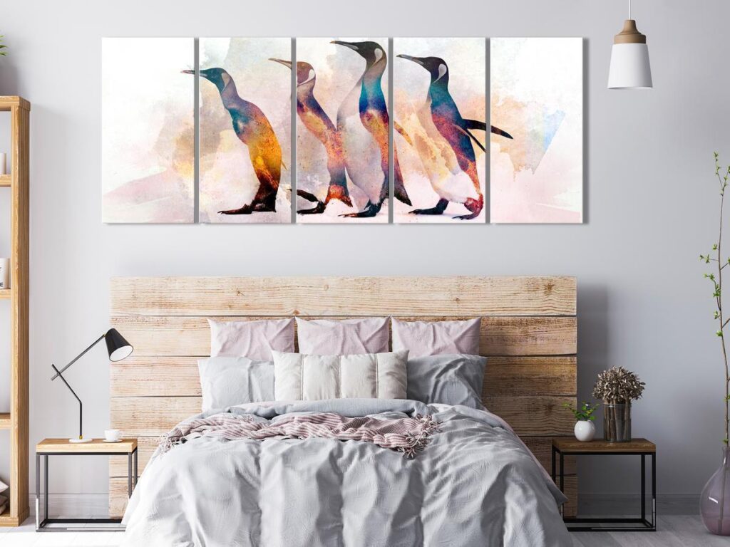 Schilderij - Penguin Wandering (5 Parts) Narrow - Afbeelding 2