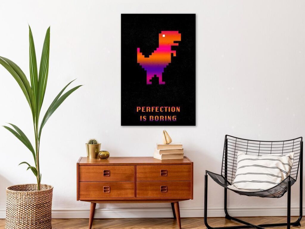 Schilderij - Perfection Is Boring (1 Part) Vertical