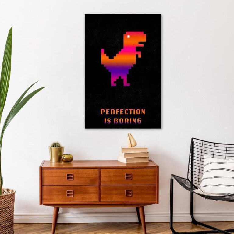 Schilderij - Perfection Is Boring (1 Part) Vertical