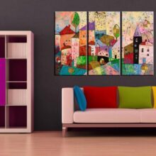 Schilderij - Picturesque Small Town