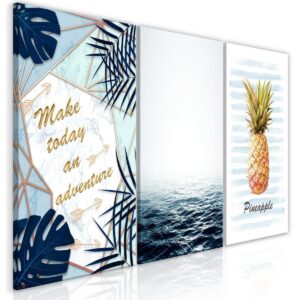 Schilderij - Pineapple Quote (3 Parts)