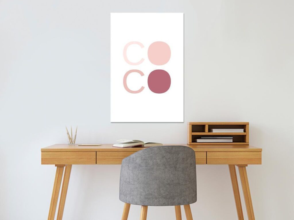 Schilderij - Pink Coco (1 Part) Vertical
