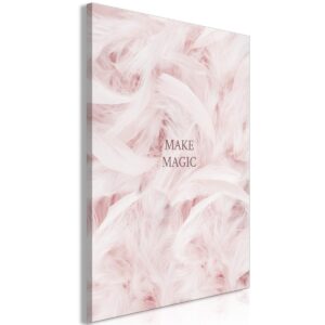 Schilderij - Pink Feathers (1 Part) Vertical
