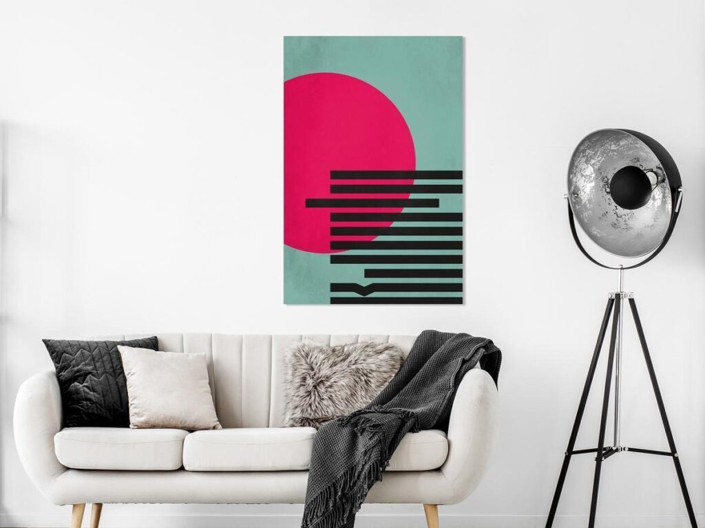 Schilderij - Pink Sun (1 Part) Vertical