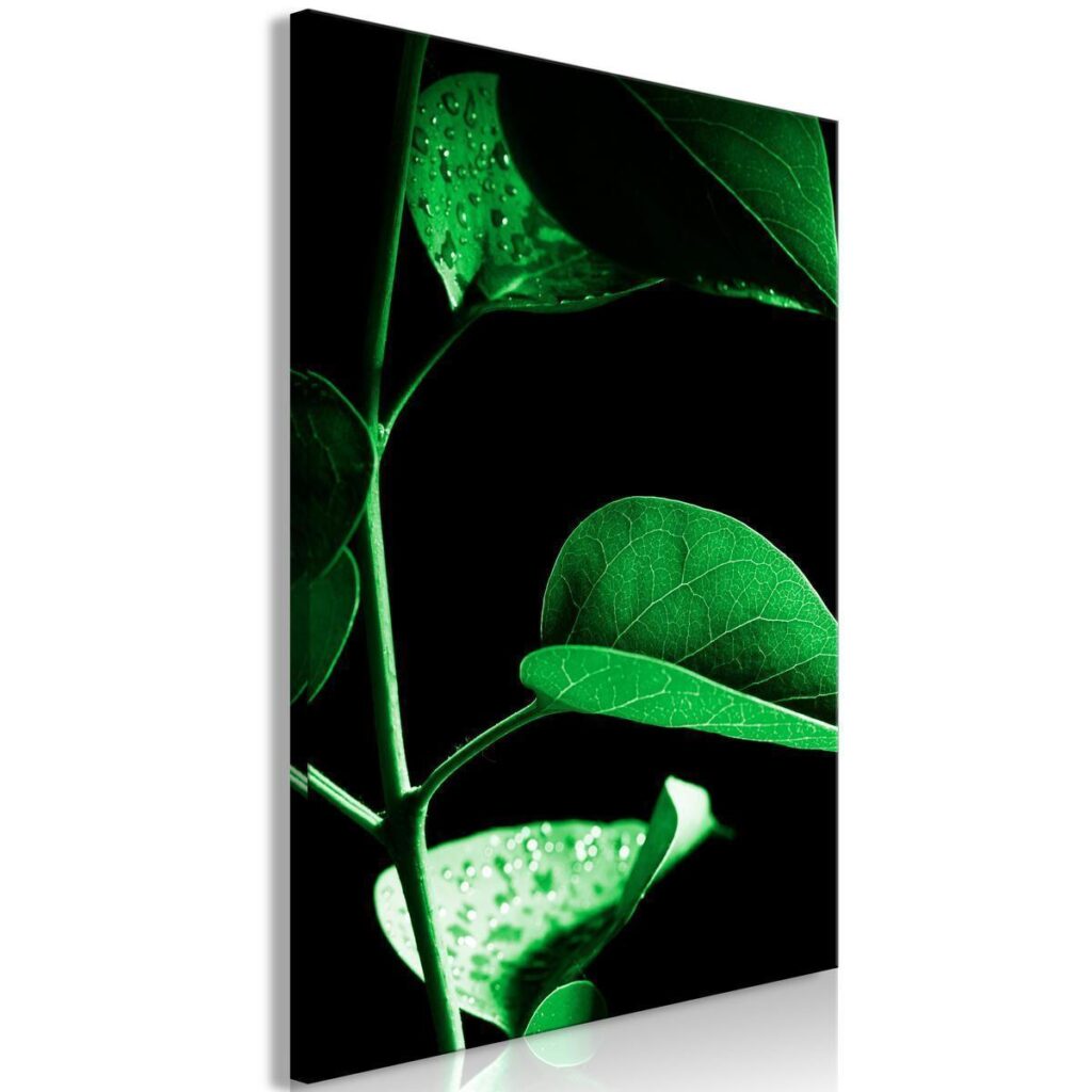Schilderij - Plant in Black (1 Part) Vertical - Afbeelding 2