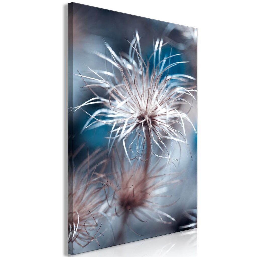Schilderij - Plant in Blues (1 Part) Vertical - Afbeelding 2