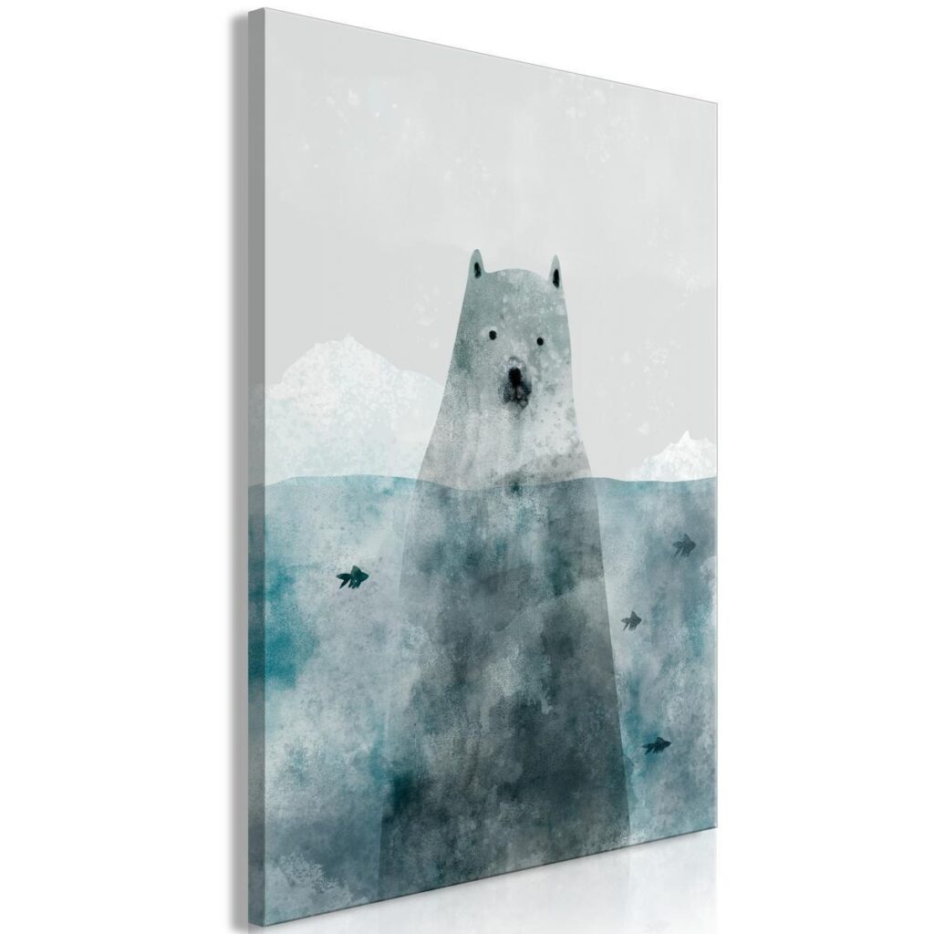Schilderij - Polar Bear (1 Part) Vertical - Afbeelding 2