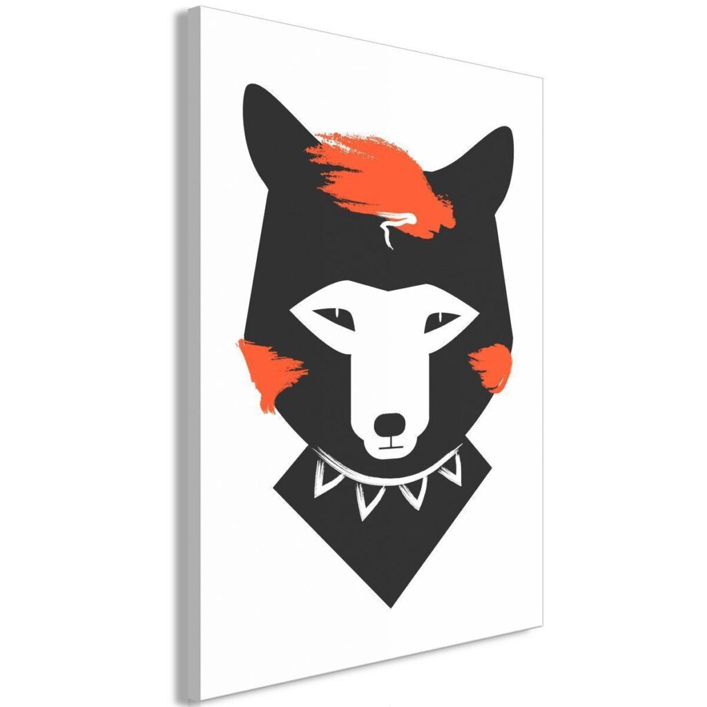 Schilderij - Polite Fox (1 Part) Vertical - Afbeelding 2