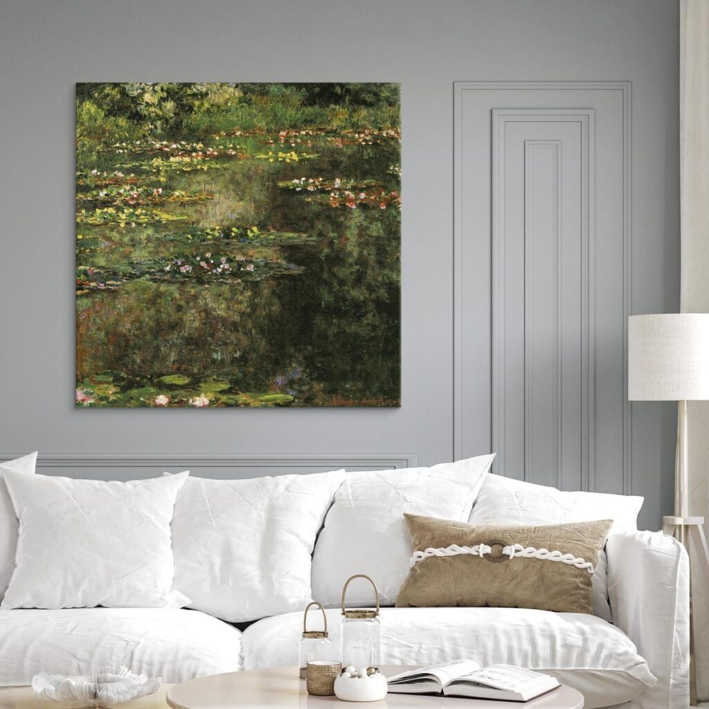 Schilderij - Pond With Water Lilies
