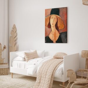Schilderij - Portrait of Jeanne Hebuterne in a Large Hat