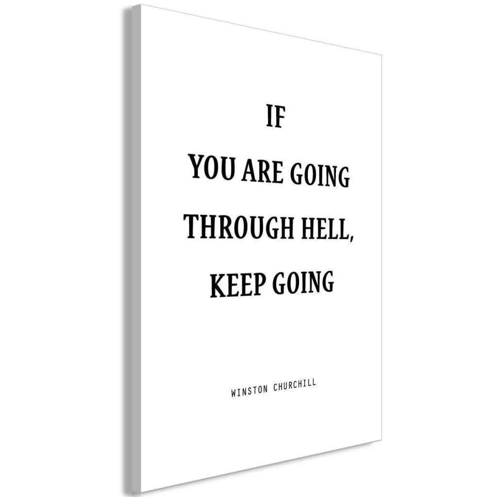 Schilderij - Power of Words (1-part) - Winston Churchill's Motivational Quote - Afbeelding 2
