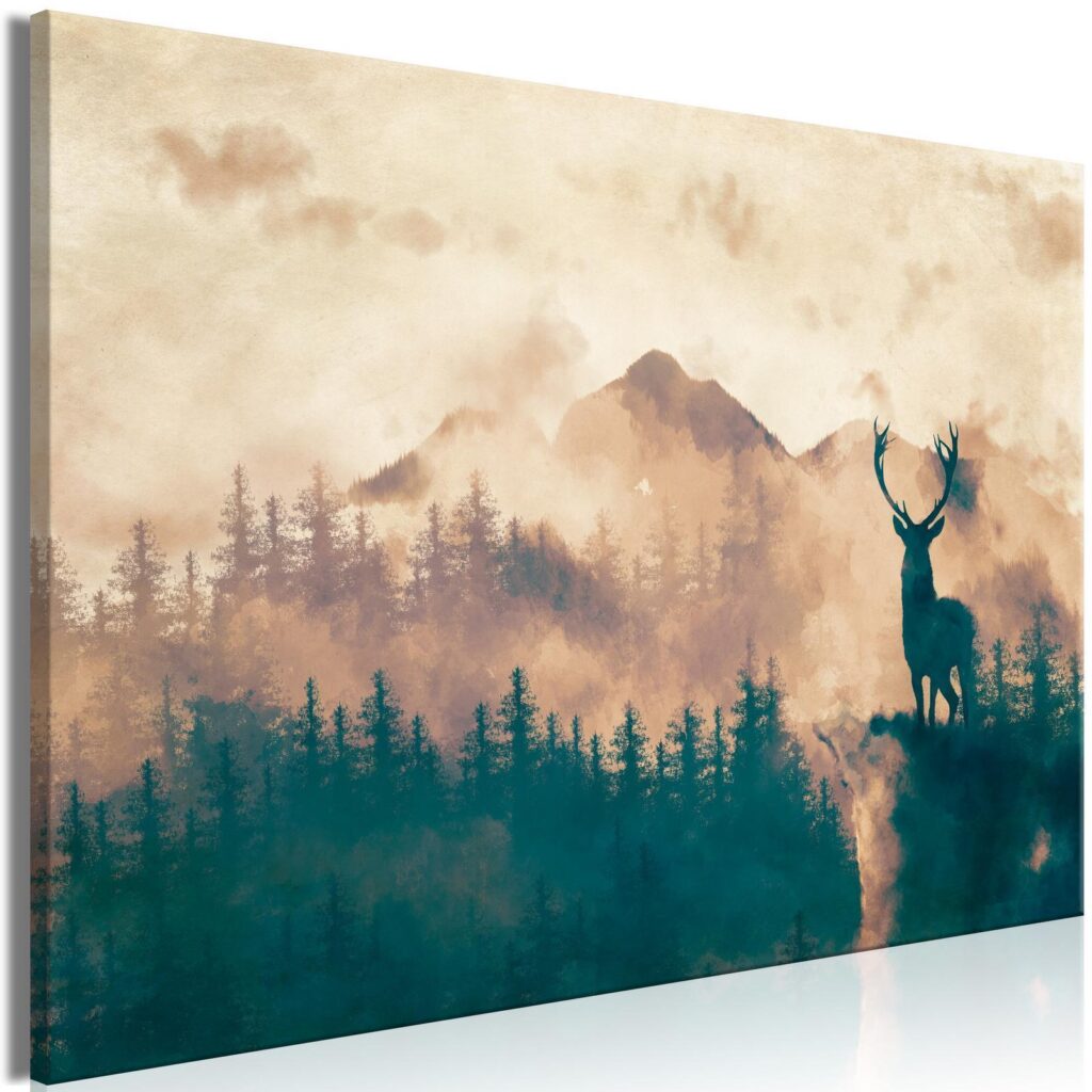 Schilderij - Proud Deer (1 Part) Wide - Afbeelding 2