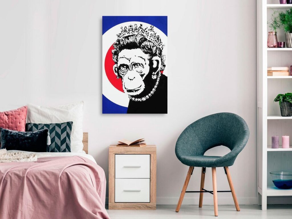 Schilderij - Queen of Monkeys (1 Part) Vertical